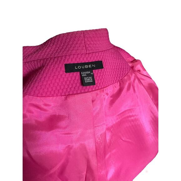 Louben Fuschia Textured Open Blazer 3/4 Sleeves - size 12 - EUC - Picture 5 of 6